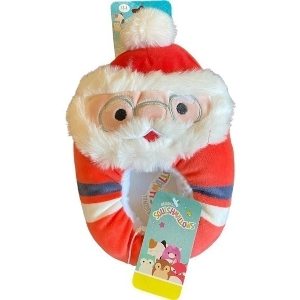 New Kids Slippers Size 13 - 1 Santa Squishmallows Christmas Plush Gift Boys Girl
